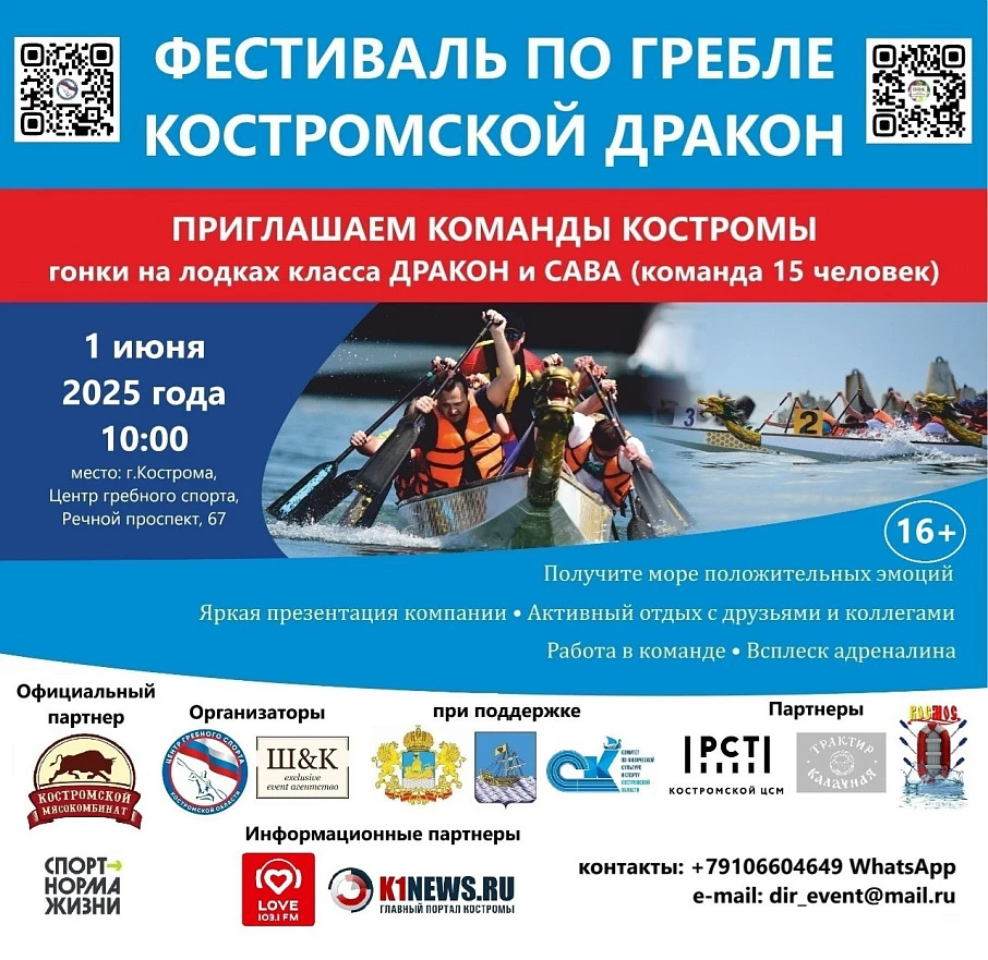 Фестиваль по гребле "Костромской дракон" 2025